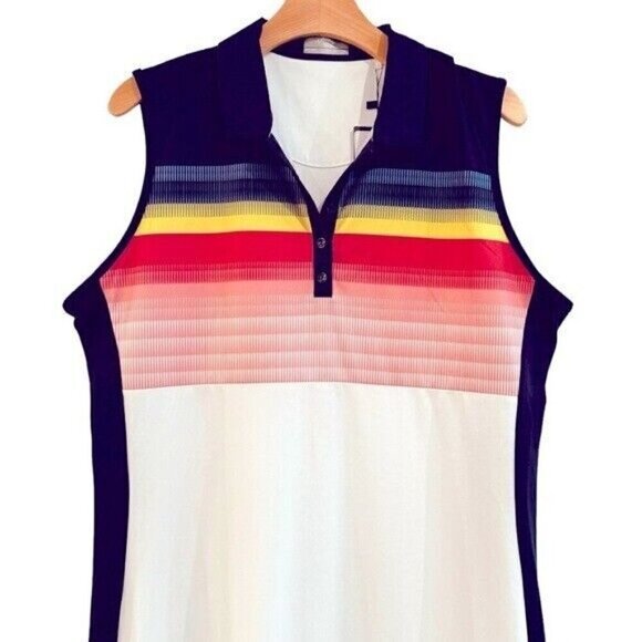 CALLAWAY Women’s Abstract Gradient Print Color Block Golf Dress Size XL NEW - Picture 3 of 9